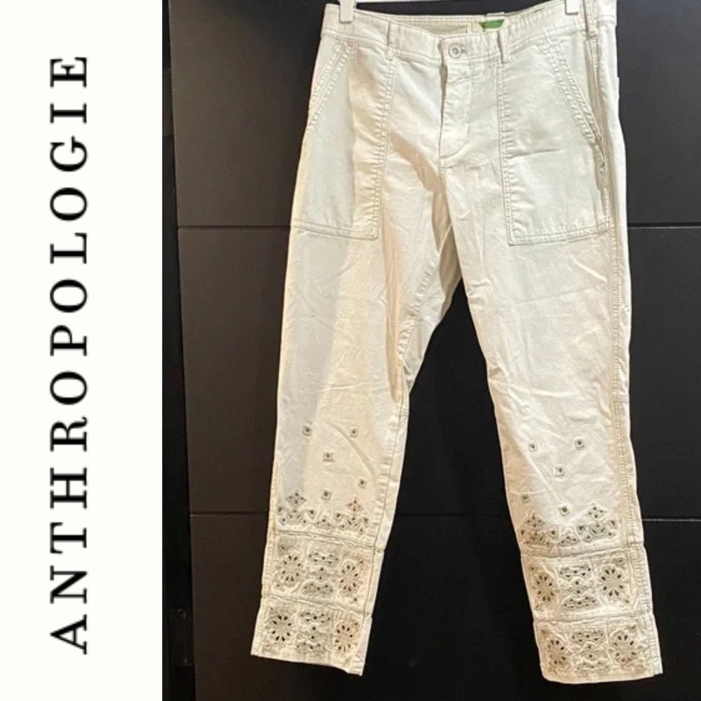 Anthropologie Eyelet Capris